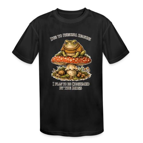 Frog Consumed by Moss Cottagecore Aesthetic - Kids' Moisture Wicking Performance T-Shirt