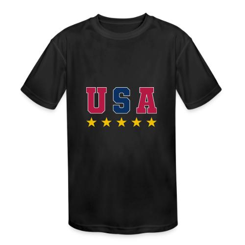 USA Varsity Stars - Kids' Moisture Wicking Performance T-Shirt