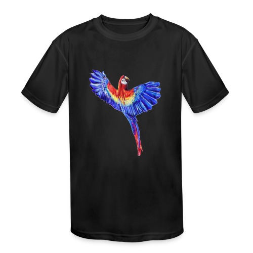 Scarlet macaw parrot - Kids' Moisture Wicking Performance T-Shirt