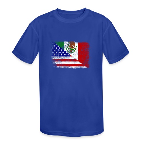 Vintage Mexican American Flag - Kids' Moisture Wicking Performance T-Shirt