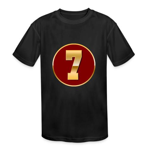 Number 7 in Gold Varsity Font - Kids' Moisture Wicking Performance T-Shirt
