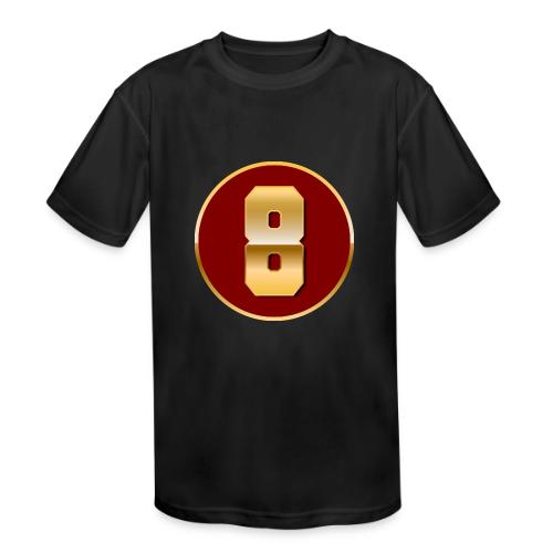 Number 8 in Gold Varsity Font - Kids' Moisture Wicking Performance T-Shirt