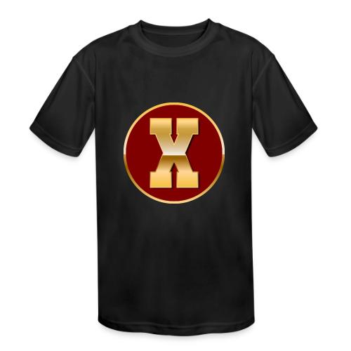 Letter X – Capital Varsity Alphabet Monogram - Kids' Moisture Wicking Performance T-Shirt