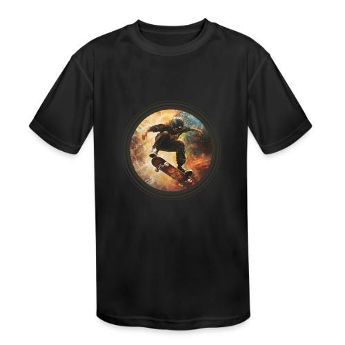 Skateboarding Flow - Kids' Moisture Wicking Performance T-Shirt