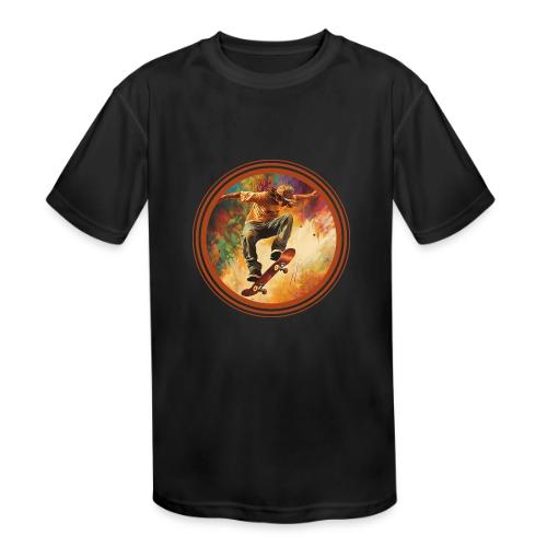 Skateboarding Mode On - Kids' Moisture Wicking Performance T-Shirt