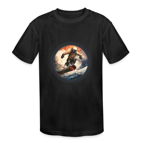 Snowboarding Elevation - Kids' Moisture Wicking Performance T-Shirt