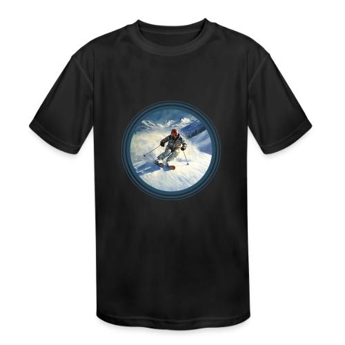 Skiing Power Moves - Kids' Moisture Wicking Performance T-Shirt