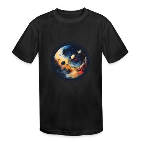 Chaotic Color Planets - Kids' Moisture Wicking Performance T-Shirt