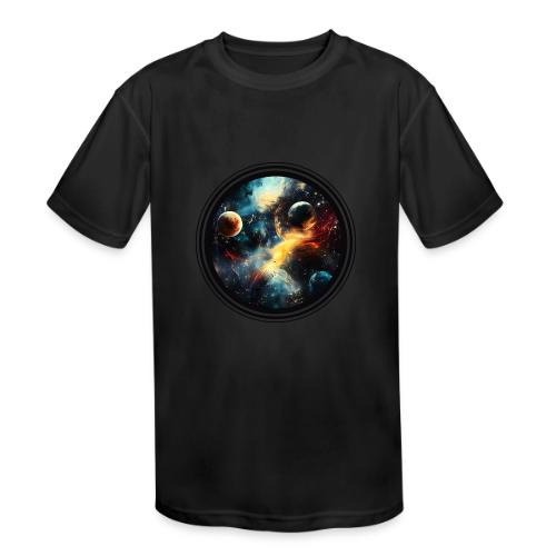 Painted Cosmos of Planets - Kids' Moisture Wicking Performance T-Shirt