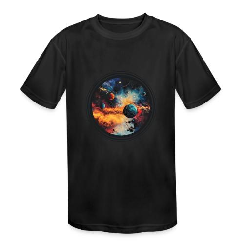 Cosmic Brush Planets - Kids' Moisture Wicking Performance T-Shirt