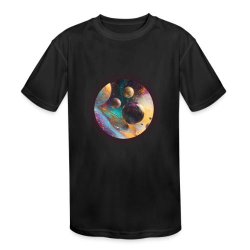 Planets in the Abstract - Kids' Moisture Wicking Performance T-Shirt