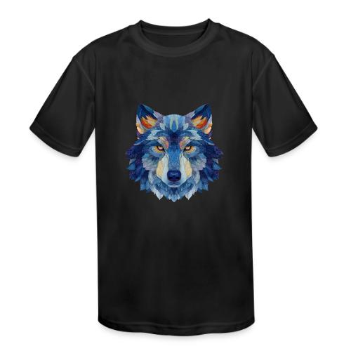 Wolf: Alpha Portrait - Kids' Moisture Wicking Performance T-Shirt