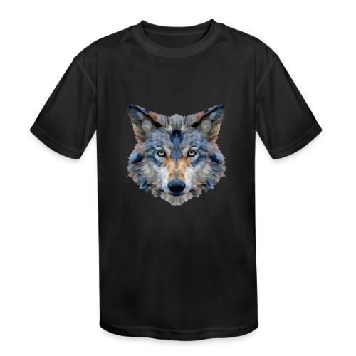 Wolf: Chromatic Wild Gaze - Kids' Moisture Wicking Performance T-Shirt