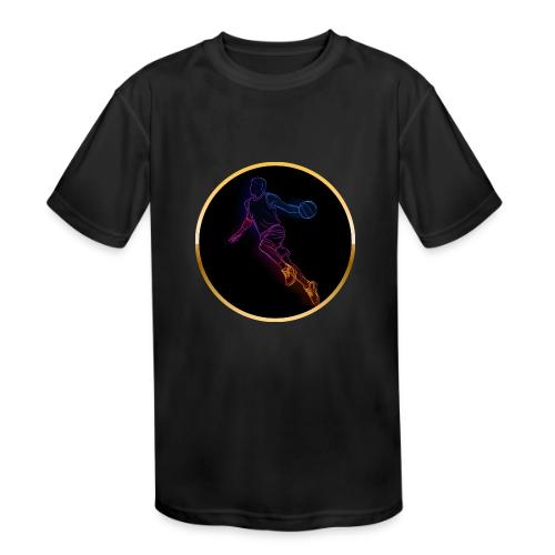 Basketball: Neon Jump Shot - Kids' Moisture Wicking Performance T-Shirt