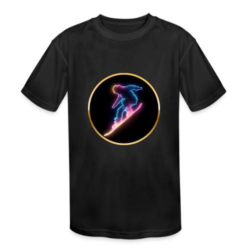 Snowboarding: Neon Snow Drift - Kids' Moisture Wicking Performance T-Shirt