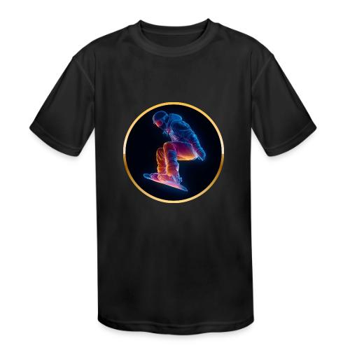 Snowboarding: Arctic Neon Leap - Kids' Moisture Wicking Performance T-Shirt
