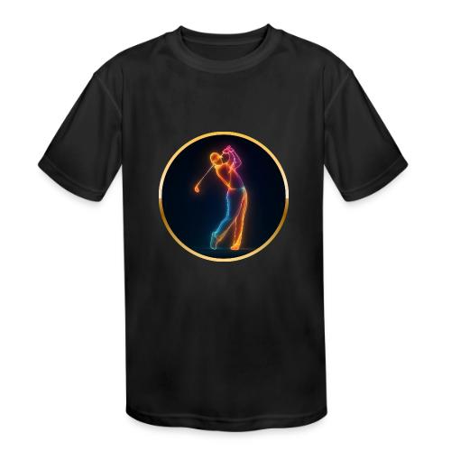 Neon Golf Motion - Kids' Moisture Wicking Performance T-Shirt