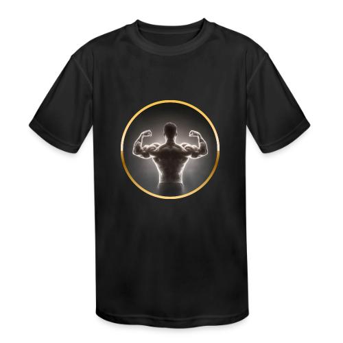 Bodybuilding: Neon Strength Frame - Kids' Moisture Wicking Performance T-Shirt