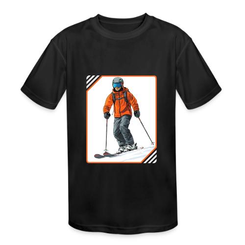 Skiing Thrill Ride - Kids' Moisture Wicking Performance T-Shirt