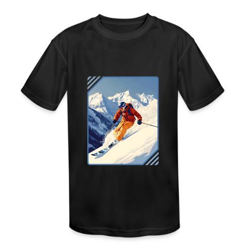 Mountain Skiing Vibes - Kids' Moisture Wicking Performance T-Shirt