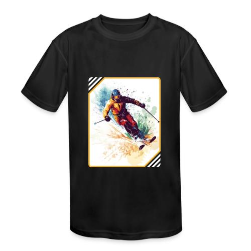 Winter Skiing Escape - Kids' Moisture Wicking Performance T-Shirt