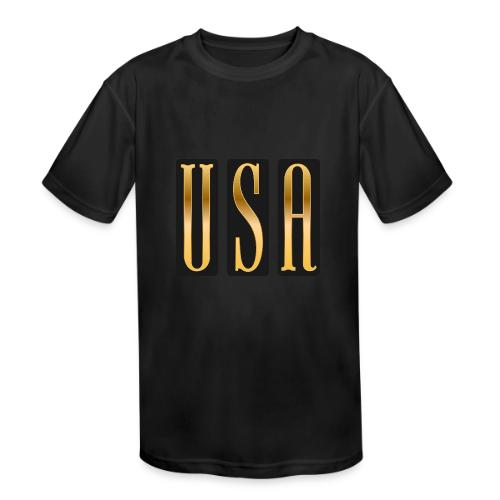 USA Gold Monolith - Kids' Moisture Wicking Performance T-Shirt