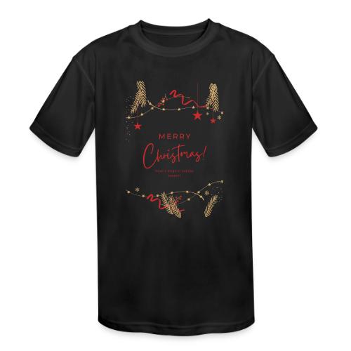 Merry Christmas Typography Design - Kids' Moisture Wicking Performance T-Shirt