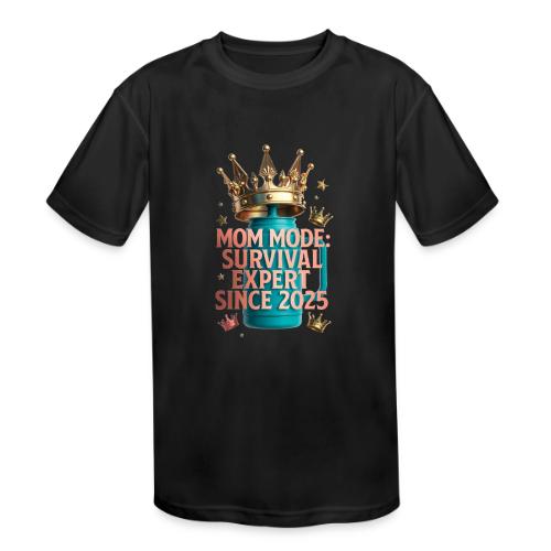 Mom Mode Survival Expert Tee - Kids' Moisture Wicking Performance T-Shirt