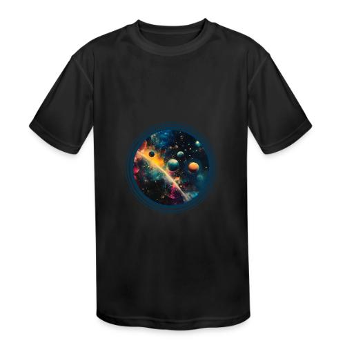 Painted Planetscape - Kids' Moisture Wicking Performance T-Shirt