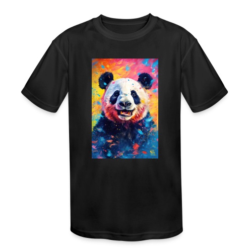 Paint Splatter Panda Bear - Kids' Moisture Wicking Performance T-Shirt