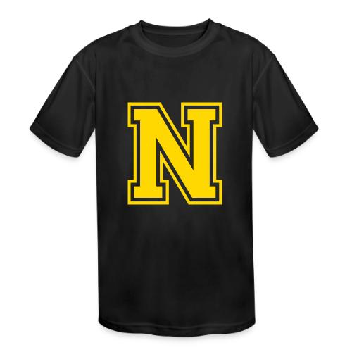 Letter N – Capital Athletic Alphabet Monogram - Kids' Moisture Wicking Performance T-Shirt