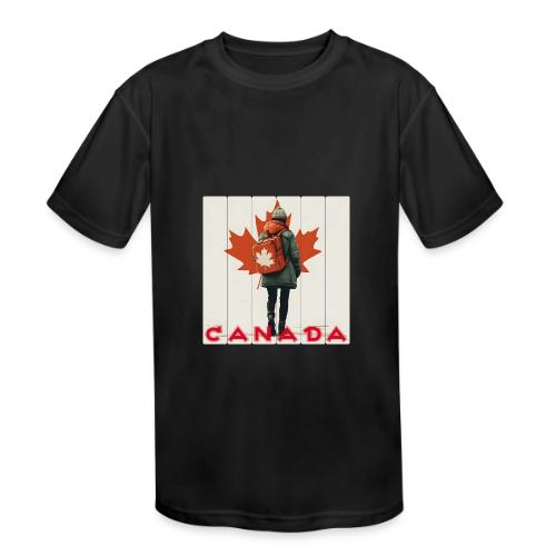Canada: Proud Canadian Woman - Kids' Moisture Wicking Performance T-Shirt