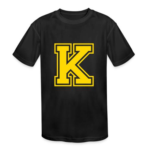 Letter k – Capital Athletic Alphabet Monogram - Kids' Moisture Wicking Performance T-Shirt
