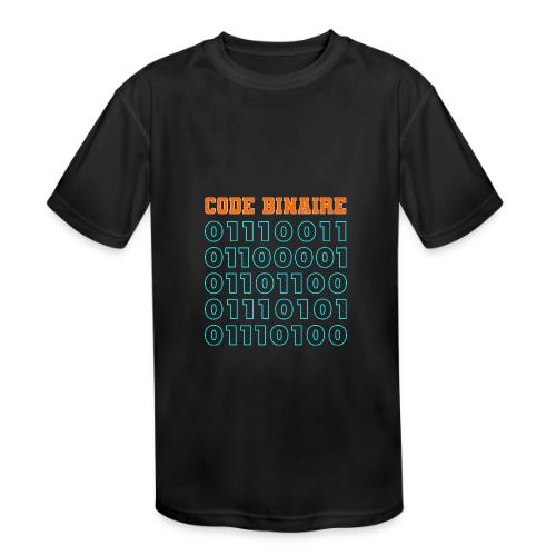 Hi in binary code - Kids' Moisture Wicking Performance T-Shirt