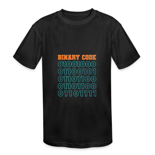 Say Hello in Binary code - Kids' Moisture Wicking Performance T-Shirt