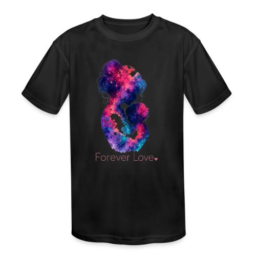 Forever Love-Vibrant Watercolor Mother-Child - Kids' Moisture Wicking Performance T-Shirt