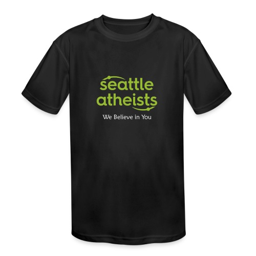 Seattle Atheists - (dark background) - Kids' Moisture Wicking Performance T-Shirt