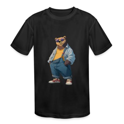Fashion Streetwear Bear Cartoon Art - Kids' Moisture Wicking Performance T-Shirt