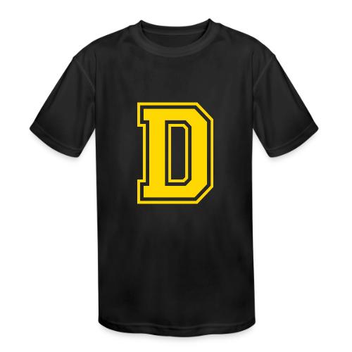 Letter D – Capital Athletic Alphabet Monogram - Kids' Moisture Wicking Performance T-Shirt