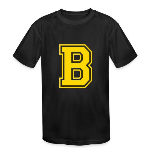Letter B – Capital Athletic Alphabet Monogram - Kids' Moisture Wicking Performance T-Shirt