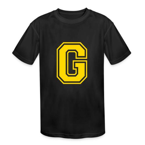 Letter G – Capital Athletic Alphabet Monogram - Kids' Moisture Wicking Performance T-Shirt