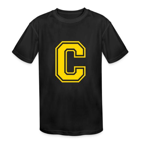 Letter C – Capital Athletic Alphabet Monogram - Kids' Moisture Wicking Performance T-Shirt