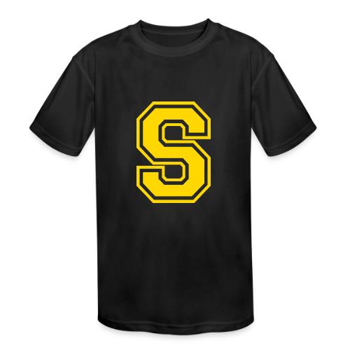 Letter S – Capital Athletic Alphabet Monogram - Kids' Moisture Wicking Performance T-Shirt