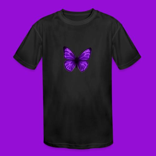 Neon Purple Butterfly - Kids' Moisture Wicking Performance T-Shirt