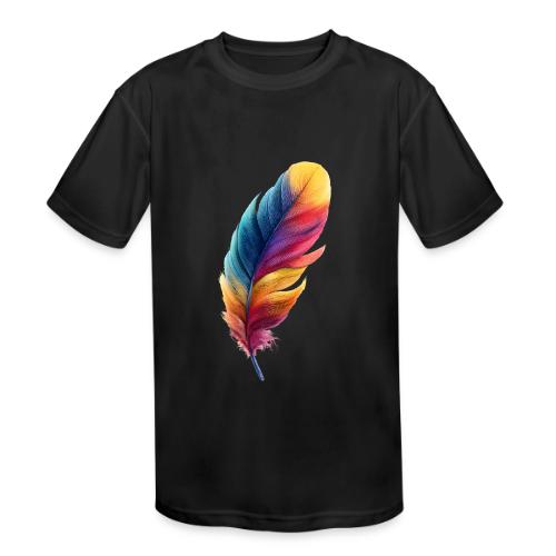 Rainbow Flight Feather - Kids' Moisture Wicking Performance T-Shirt
