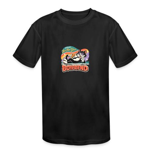 Sassy Cat Pride Pizza Retro Comic - Kids' Moisture Wicking Performance T-Shirt