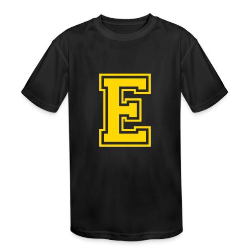 Letter E – Capital Athletic Alphabet Monogram - Kids' Moisture Wicking Performance T-Shirt