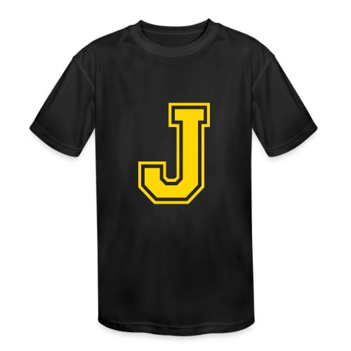 Letter J – Capital Athletic Alphabet Monogram - Kids' Moisture Wicking Performance T-Shirt
