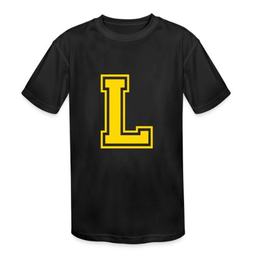 Letter L – Capital Athletic Alphabet Monogram - Kids' Moisture Wicking Performance T-Shirt
