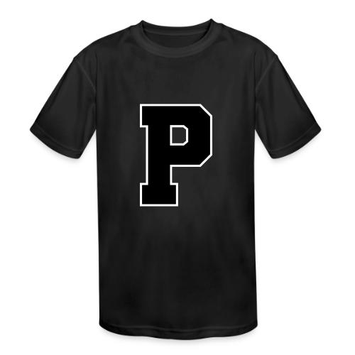 Varsity Letter P Athletic Alphabet Design - Kids' Moisture Wicking Performance T-Shirt